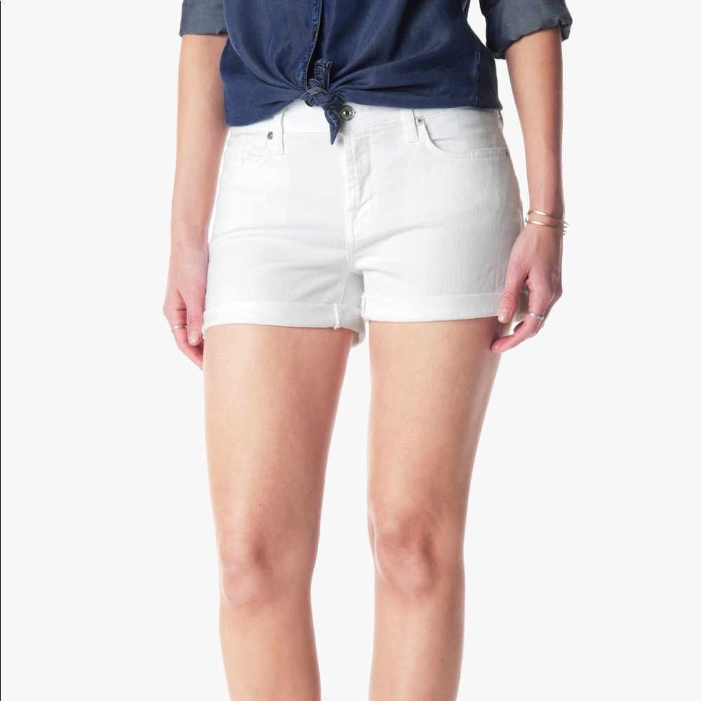 7 For All Mankind White Shorts